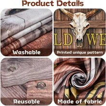 1pc Western Cowboy Bounty Poster Vintage Backdrop, Holiday, Birthday, Party, Bathroom Gift Occasion Decor Hollow Photo Frame Hanging Cloth Photography Prop