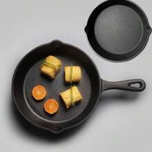 3pcs Cast Iron Skillet Set - Best Heavy-Duty Professional Restaurant Chef Quality Pre-Seasoned Pan Cookware Set - Great For Frying, Saute, Cooking, Pizza & More, Black - Black - View 5