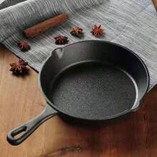 3pcs Cast Iron Skillet Set - Best Heavy-Duty Professional Restaurant Chef Quality Pre-Seasoned Pan Cookware Set - Great For Frying, Saute, Cooking, Pizza & More, Black - Black - View 3