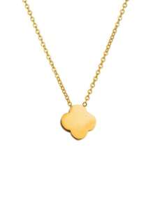 Modieuze roestvrijstalen ketting met geluksklavertjevier hanger voor vrouwen Elegante vergulde ketting Bruiloftssieraden Groothandel voor vrouwen Dagelijks gebruik
