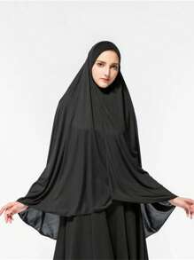 1pc Muslim Women Solid Color Crystal Linen Simple Shawl, Fashionable Versatile Headscarf, Convenient For Outdoor Prayer, Sun Protection, Breathable Niqab - Head Scarf - View 11