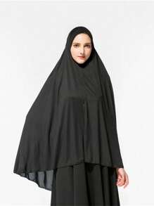 1pc Muslim Women Solid Color Crystal Linen Simple Shawl, Fashionable Versatile Headscarf, Convenient For Outdoor Prayer, Sun Protection, Breathable Niqab - Head Scarf - View 10