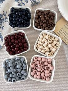 10 Peças/Conjunto de Contas Acrílicas Grandes com Furo Grande e Creme, Adequadas para Fazer Joias DIY - Ótimas para Brincos, Colares, Chaveiros, Sapatos e Acessórios de Relógio
