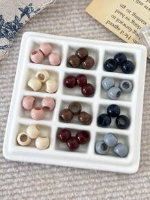 10 Peças/Conjunto de Contas Acrílicas Grandes com Furo Grande e Creme, Adequadas para Fazer Joias DIY - Ótimas para Brincos, Colares, Chaveiros, Sapatos e Acessórios de Relógio