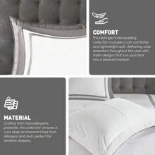 Regency Heights Old Money Aesthetic Luxury 8 Piece Bedding Comforter Set With Quilt Set Collection, All-Season Down Alternative Bedding With Matching Shams,Decorative Pillows,Luxury Home Textile For Modern Luxury Room Decor, Mother's Day Thanks Giving Gifts - Grey - View 7