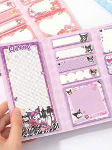 Sanrio 1/4 stuks Sanrio Memo Pads, Hoge Kwaliteit, Studenten Gebruik, Notitieblok, Drievoudig Memo Boek, Gemengde Ontwerpen