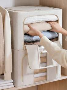 1 Stück faltbare Kleidungsaufbewahrungsbox aus Oxford Gewebe, große Kapazität staubdichte Bettdecken Organizer, Schrank Aufbewahrungsbox, antibakteriell feuchtigkeitsbeständiger Reißverschluss Kleiderorganizer, Stoffhose Sortier Aufbewahrungsbox Schlafzimmer, Organizer, Haushaltslagerung, weiße T-Shirts Damen, schwarze Hosen Damen, Damen Winterkleidung, Kleid