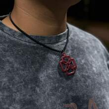 Collar Duki Ameri Negro Acero Inoxidable - Rojo - Ver 4