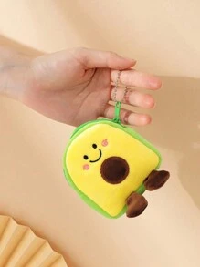 1 chiếc ví đựng tiền xu hình quả bơ mini dễ thương, túi đựng đồ bằng vải nhung hoạt hình, ba lô xách tay cho trẻ em/ví - Nhiều màu - Xem 2