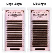 ARISON Brown YY Eyelashes Extensions Y-Shape Lashes C/D Curl 8-15mm Mixed Length  Eyelash Volume Fans 0.07mm Thickness 12 Rows Cluster Pre Fanned Wispies Crisscross Eye Lashes  Full Fluffy Volume Look  Hand Woven Natural Soft