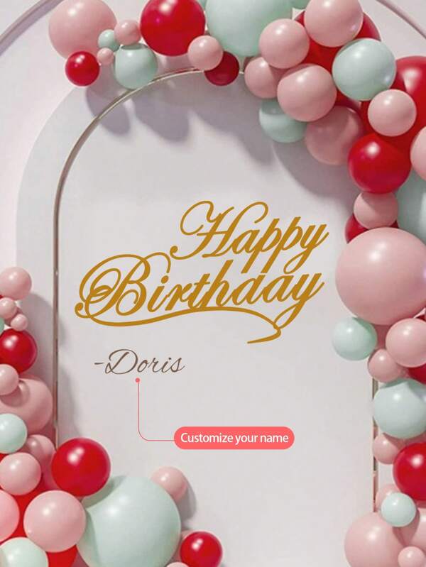 1 Piece/3 Pieces 11.81 * 47.24 Inch Custom Cartoon Wall Stickers, Text Custom Wall Stickers, Birthday Party Background Wall Custom Wall Stickers, Living Room, Bedroom, Study, Dining Room, Home Decoration Self-Adhesive Paintings, PVC Removable Gifts Graduation