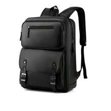 Mochila Multifuncional de Couro de 16 Polegadas, Mochila de Luxo Masculina de Alta Qualidade, Mochila de Viagem em Couro PU com Grande Capacidade, Mochila Escolar para Adolescentes Meninos, Mochila Esportiva Vintage e Engraçada, Necessidades de Viagem, Bolsa Retrô, Bolsa Essencial de Praia, Mala de Laptop Vintage
