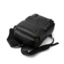 Mochila Multifuncional de Couro de 16 Polegadas, Mochila de Luxo Masculina de Alta Qualidade, Mochila de Viagem em Couro PU com Grande Capacidade, Mochila Escolar para Adolescentes Meninos, Mochila Esportiva Vintage e Engraçada, Necessidades de Viagem, Bolsa Retrô, Bolsa Essencial de Praia, Mala de Laptop Vintage