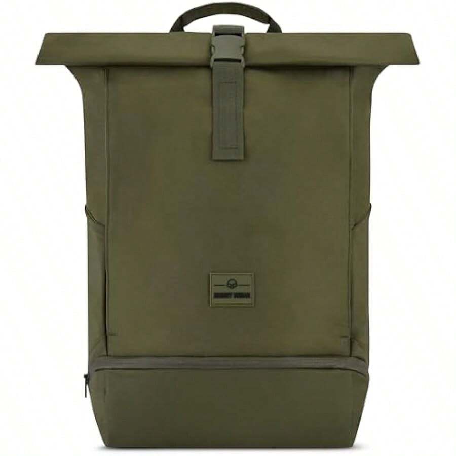 Roll Top Backpack For Women Men Allen Large Rucksack For School University Work Laptop Compartment 16 Inch Water Repellent - Olive1 - View 1