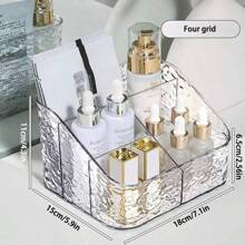 1 pieza Caja de almacenamiento de cosméticos de alta gama, estantería de almacenamiento transparente, organizador de maquillaje, para vacaciones en la playa, colección de baño, colección de dormitorio, gran capacidad