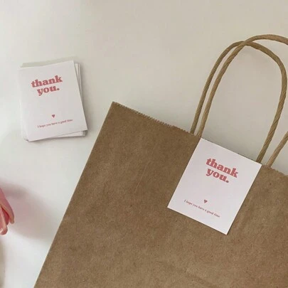 100 张感谢贴纸，多用途礼品包装装饰标签，商业商业产品包装密封贴纸，礼品盒装饰袋包装标签，适合生日婚礼派对装饰