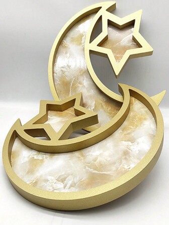 1 件月亮星星木制托盘装饰家居装饰创意木制工艺品装饰品最佳礼物生日盘子厨房盘子厨房装饰托盘水果托盘托盘装饰