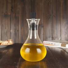 1 pieza Aceitera de estilo danés para el hogar, botella de vidrio borosilicato resistente a fugas apta para aceite, salsa de soja, vinagre, adecuada para exteriores, cocina, Navidad, Año Nuevo