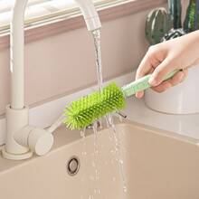 Juego de cepillos para biberones, kit de limpieza de biberones con cepillo de silicona, cepillo para tetinas, cepillo para pajitas, dispensador de jabón, caja de almacenamiento, estante de secado de biberones para el hogar y viajes - Multicolor - Ver 10