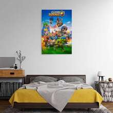 Póster de videojuego de estrategia en tiempo real Clash Royale Póster enmarcado en lienzo Póster con marco de madera incorporado Dormitorio de casa Garaje Art Deco - Multicolor - Ver 4