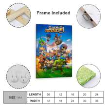 Póster de videojuego de estrategia en tiempo real Clash Royale Póster enmarcado en lienzo Póster con marco de madera incorporado Dormitorio de casa Garaje Art Deco - Multicolor - Ver 5