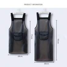 1 pezzo Grembiule da cucina impermeabile in PVC resistente agli oli, grembiule nero trasparente anti-sporco per la pulizia