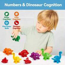字母学习玩具、儿童 ABC 拼图恐龙玩具、数字匹配恐龙、蒙特梭利益智玩具、3 岁以上幼儿旅行洗澡玩具、男孩女孩第一个圣诞节生日礼物（颜色和细节随机） - 彩色 - 查看 8