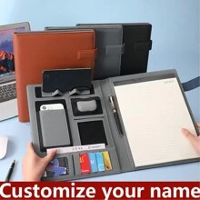 Customize Your Name A4 Folder Office Storage Business Leather Official Document Manager Folder Contract Signing Book Office Supplies,Back To School,School Supplies - A4 - View 7