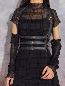 1 curea de corset sexy în stil gotic, bretele pentru femei de mărime mare, potrivite pentru petrecerea de Halloween, cosplay - Negru - Vizualizare 2