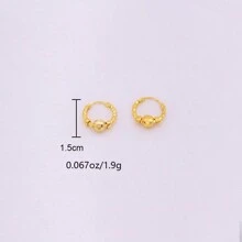 Hoa tai Hoa tai tròn nhỏ mạ vàng Trang sức thời trang cho phụ nữ Quà tặng Khuyên tai vòng Khuyên tai vàng Phụ kiện xỏ khuyên - Vàng - Xem 2