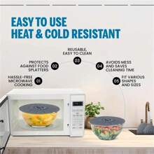 5 件硅胶弹力盖、密封硅胶盖、食物烹饪碗盖、储物盖、5 件套锅/平底锅盖、微波炉防溅盖