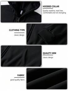 Men's Hooded Cardigan Sweatshirt, Loose Fit With Zipper, Suitable For Outdoor Travel, A One-Piece Men's Top For Autumn And Winter, A Good Choice For Casual Vacation Gifts.