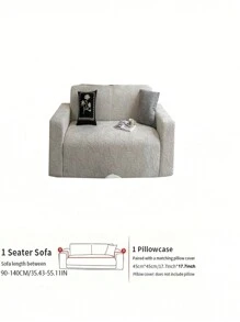 1 buah Sarung Sofa Jacquard Mewah Motif Garis Geometris, Sarung Sofa Minimalis Elastis Satu Bagian, Ramah Hewan Peliharaan, Anti Selip, Anti Kotor, Dapat Dicuci dengan Mesin, Pelindung Sofa untuk Semua Musim, Termasuk 1 buah Sarung Bantal Ukuran 45*45cm - Light Grey - View 14