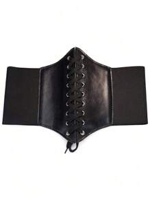 1 件女士宽边松紧带印花星星蝴蝶 PU 皮革时尚套装连衣裙上衣腰部弹力装饰腰带展现完美身材女士束身衣腰带，腰部训练器，塑腰，瘦腰收腹 - Color - 查看 12