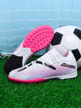 1 双男式/女式高帮足球鞋，适合户外团队运动，适合青少年和成人，防滑耐用 TF 钉鞋，适用于人造草坪、沙地、天然草坪、室内球场、小号/大号足球训练鞋