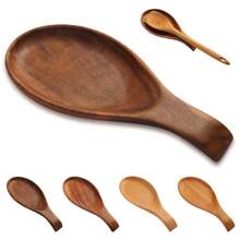 1pc Walnut Wooden Spoon Rest Cooking Spoon Holder Organizer Heat-Resistant Wood Utensil Rest, Spoon Holder For Stove Top, Kitchen Utensil Holder For Ladles, Turner, Brush, Spatula& More