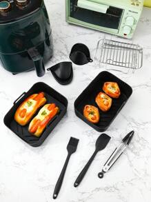 13 件 AF400UK 和 AF451UK 空气炸锅配件套装、硅胶内锅、可重复使用烤盘、烤架、蒸篮、硅胶垫、空气炸锅内锅、烘焙垫、耐高温硅胶蛋糕模具、厨房配件、烘焙工具、万圣节和圣诞派对礼物、家居装饰、厨房装饰、房间装饰、圣诞装饰、派对装饰、万圣节装饰、厨房用品、厨房用具、厨房工具、厨房用品。 - 黑色 - 查看 6