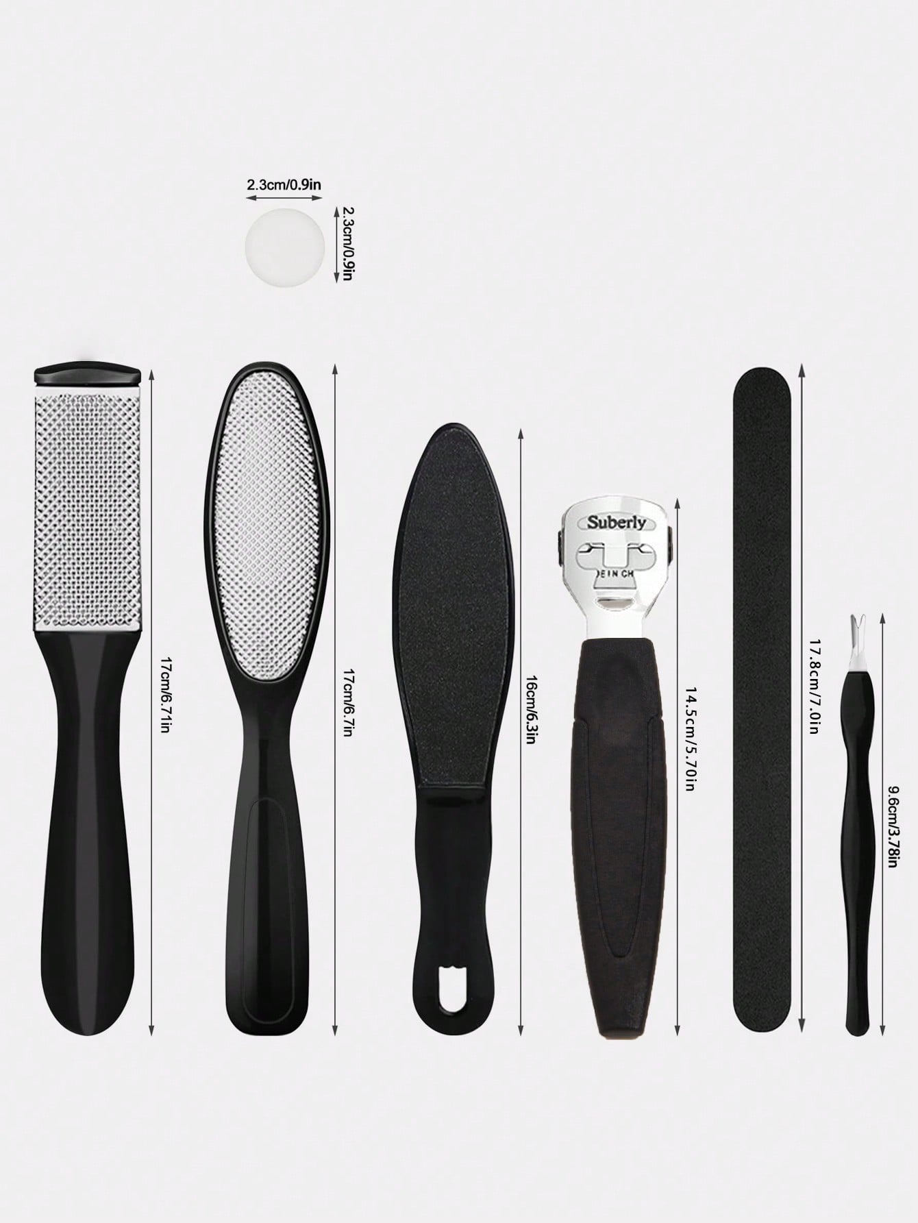 طقم باديكير أسود 7 قطع لإزالة مسامير القدم والعناي...