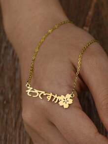 Collar con nombre japonés personalizado, gargantilla con flor de cerezo Sakura, collares con palabras personalizadas para mujeres y hombres, collar de Kanji japonés de acero inoxidable
