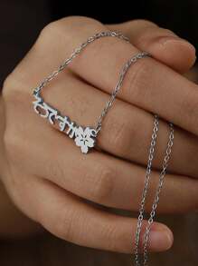 Collar con nombre japonés personalizado, gargantilla con flor de cerezo Sakura, collares con palabras personalizadas para mujeres y hombres, collar de Kanji japonés de acero inoxidable