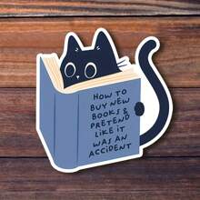 Katze lesend 3 Zoll Vinyl Aufkleber, Buch-Aufkleber, Kindle Aufkleber, Geschenk für Buchliebhaber, Buchliebhaber Merchandise, Schmökerer, Leseliebhaber, E-Reader, verspieltes buchiges Design, süß und künstlerisch, perfekt für Laptops, Wasserflaschen, Handyhüllen, Notizbücher und mehr, wasserfest