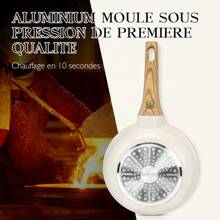 GiPP GiPP Lot de 10 casseroles et poêles à induction, en granit avec revêtement anti-adhésif (poêles de 20/24/28 cm, casseroles de 16/24 cm, avec spatule et cuillère), pour tous types de cuisinières