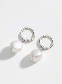 1 Pair Luxury Pearl Dangle Earrings, Suitable For Women's Daily Wear