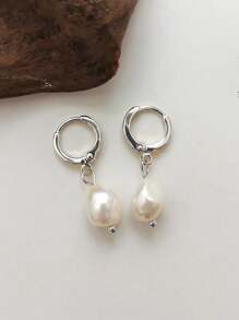 1 Pair Luxury Pearl Dangle Earrings, Suitable For Women's Daily Wear