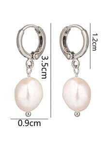 1 Pair Luxury Pearl Dangle Earrings, Suitable For Women's Daily Wear