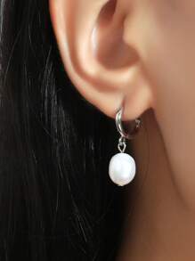 1 Pair Luxury Pearl Dangle Earrings, Suitable For Women's Daily Wear