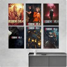 Póster autoadhesivo sin marco de la colección residencial y civil de videojuegos clásicos y populares de impresión y pintura mural, diseño autoadhesivo, fácil de instalar para decoración del hogar y sala de juegos