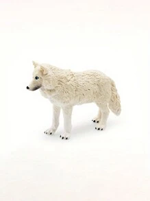 1pc Resin Arctic Wolf Figurine, Creative Desktop Craft, Wildlife Wolf Model, Static Desk Ornament, Perfect For Christmas Decor, Home & Kitchen Decor, No Power Required
