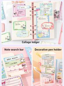 Sanrio 1/4 stuks Sanrio Memo Pads, Hoge Kwaliteit, Studenten Gebruik, Notitieblok, Drievoudig Memo Boek, Gemengde Ontwerpen