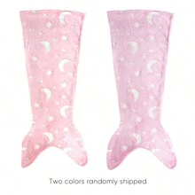 Manta con cola de sirena para niños, manta que brilla en la oscuridad con diseño de unicornio y sirena, regalo para niñas, manta suave de franela y polar para bebés y niños, saco de dormir para niños (Este producto necesita absorber luz durante aproximadamente 2 horas para tener un efecto luminoso y no puede durar toda la noche)